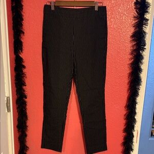 Who What Wear Black and White Striped Trousers Stretch - Dress Pants